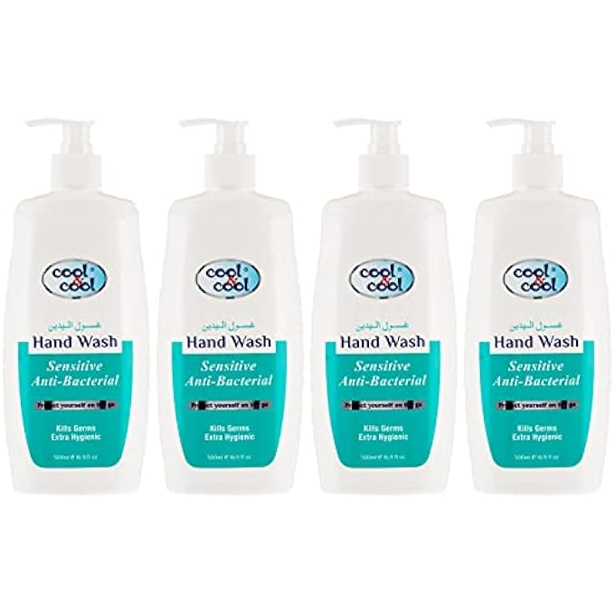 Cool & Cool ANTIBACTERIAL SENSITIVE HAND WASH 500 ML (PACK OF 4) - ENRICHED WITH VITAMIN E,GENTLE, EFFECTIVE & SKIN-FRIENDLY 2 LITERS - Image 1